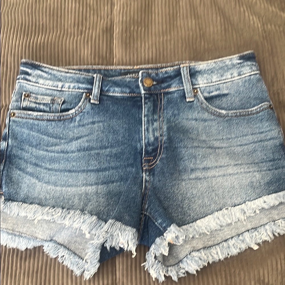 Denim Frayed Hem Women's Shorts